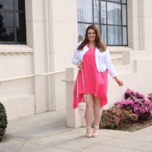 Rachel Rachel Roy Hot Pink Sleeveless Shift Dress Plus Size 2X